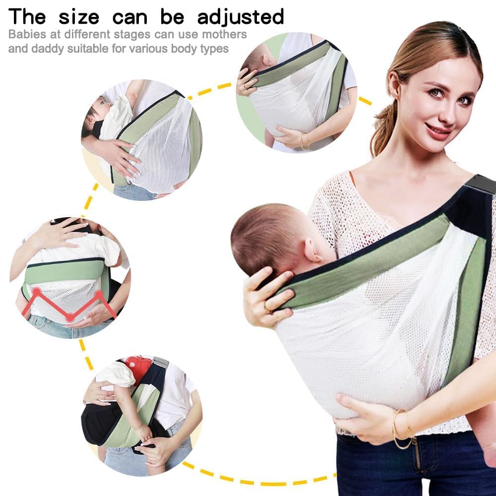 Baby Carrier Sling for Newborns,Adjustable Infant Wrap Carrier with Shoulder Support,Hands-Free Baby Holder for Moms & Dads, Lightweight Breathable Baby Carry Bag for 0-36 Months