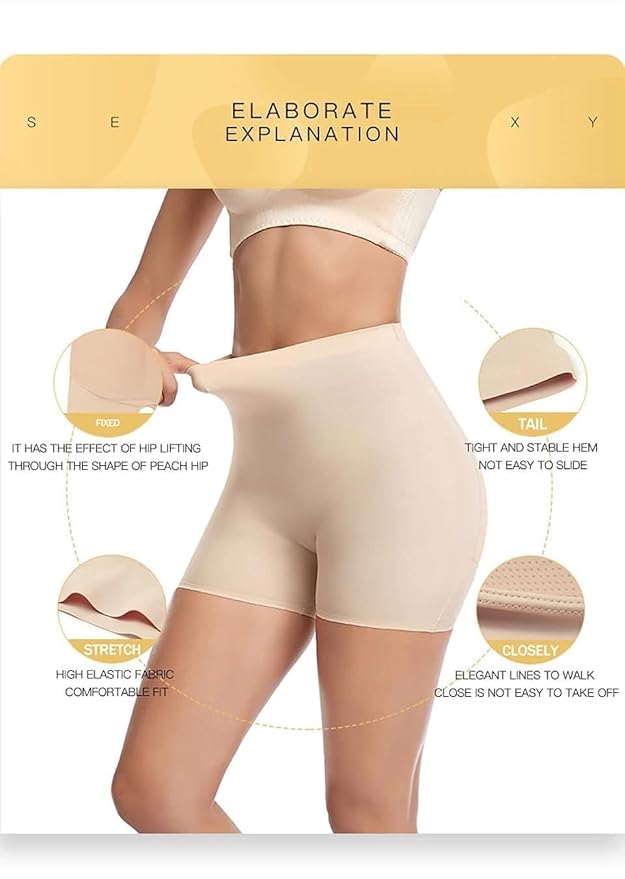 Butt Lifter Padded Underwear for Women Hip Pads Enhancer Shapewear Shorts Seamless Tummy Control Panties Shaper Fake Pad