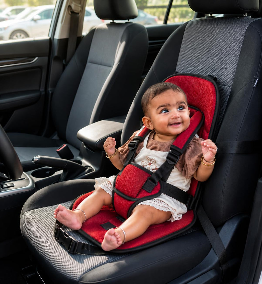 Baby Car Seat Cushion with Safety Belt Portable Toddler Booster Seat Soft Sitting Mat for Kids Chairs
