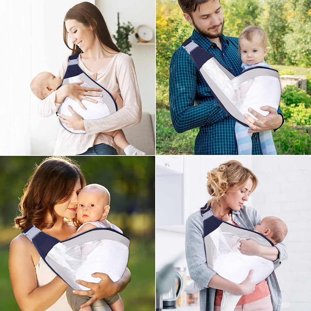 Baby Carrier Sling for Newborns,Adjustable Infant Wrap Carrier with Shoulder Support,Hands-Free Baby Holder for Moms & Dads, Lightweight Breathable Baby Carry Bag for 0-36 Months