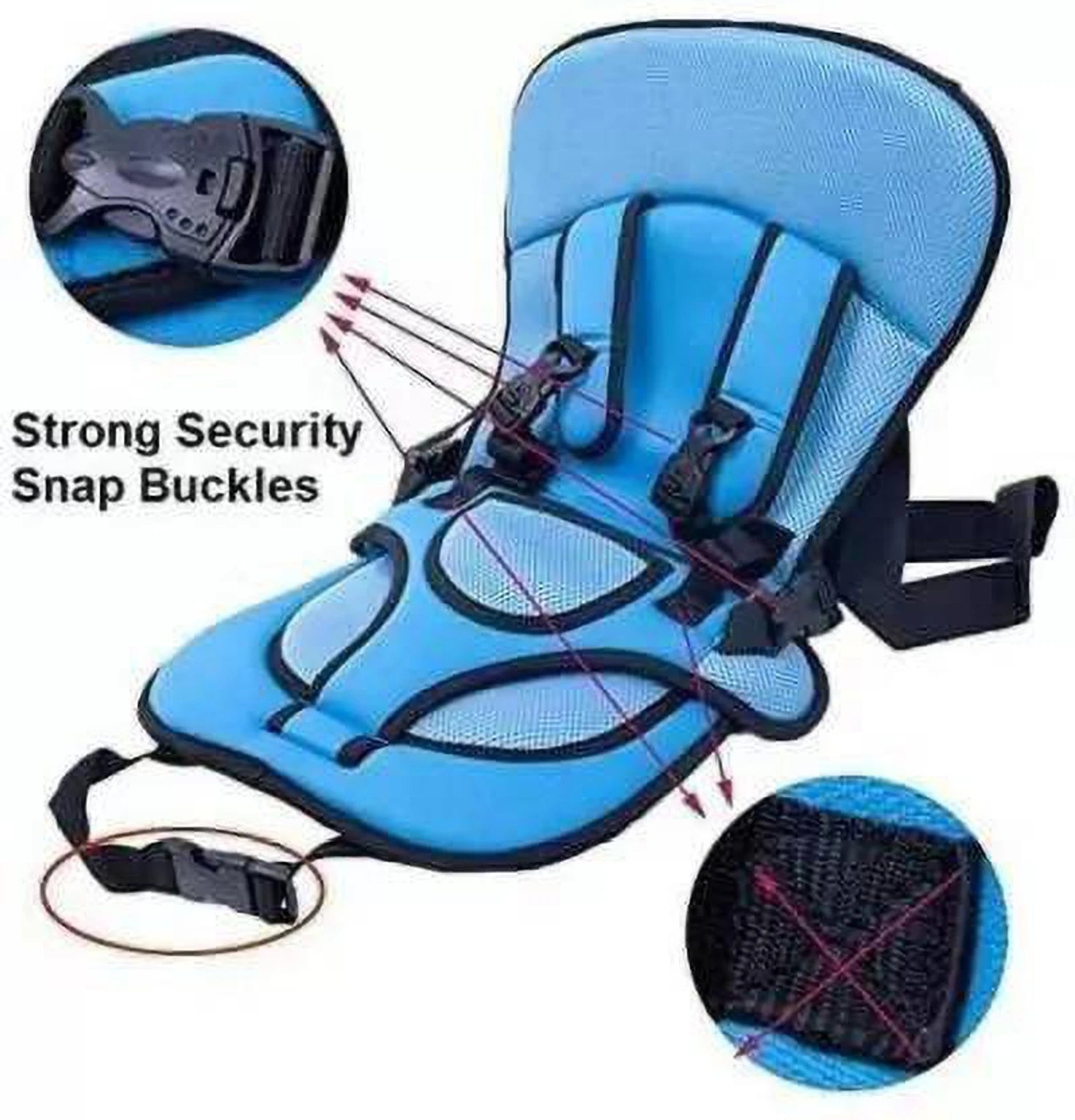 Baby Car Seat Cushion with Safety Belt Portable Toddler Booster Seat Soft Sitting Mat for Kids Chairs