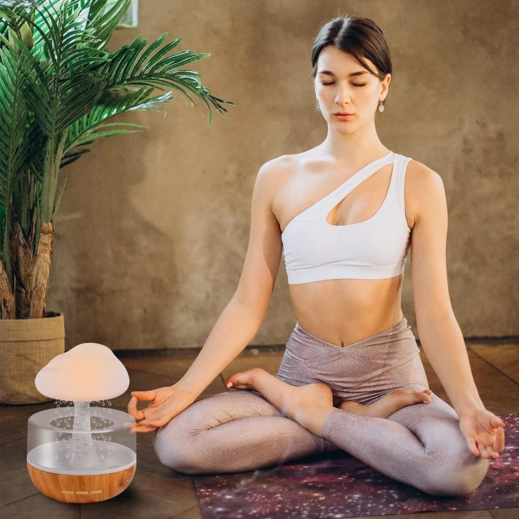 Humidifier for Home and Cloud Rain Diffuser and Snuggle Cloud, Light Humidifier - Raindrop Humidifier, Relaxing Sound, Essential Oil Diffuser for Home Office (Rain Cloud Humidifier)